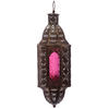 Moroccan Intricate Glass Style Hanging Lantern - Gold Effect