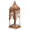Moroccan Style Clear Glass Lantern - Bronze Effect