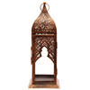 Moroccan Style Clear Glass Lantern - Bronze Effect