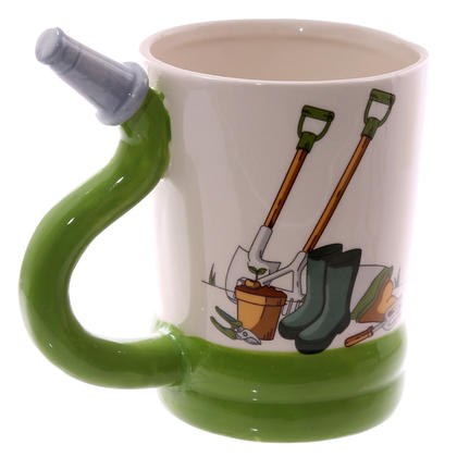 Hose Shaped Handle Ceramic Garden Mug