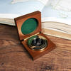 Travellers Personalised Brass Compass with Wooden Box