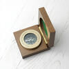Travellers Personalised Brass Compass with Wooden Box