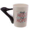 High Heels Shaped Handle Ceramic Mugs - Set of 2