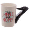 High Heels Shaped Handle Ceramic Mugs - Set of 2