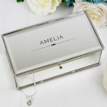 Classic Mirrored Personalised Jewellery Box