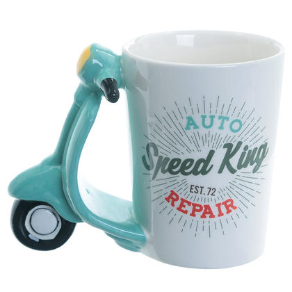 Scooter Shaped Handle Ceramic Mug