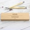 Classic Personalised Wooden Case with Pen & Pencil Set