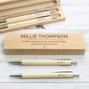 Classic Personalised Wooden Case with Pen & Pencil Set