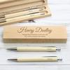 Any Message Personalised Wooden Case with Pen & Pencil Set