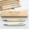 Any Message Personalised Wooden Case with Pen & Pencil Set