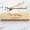 Any Message Personalised Wooden Case with Pen & Pencil Set