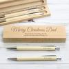 Any Message Personalised Wooden Case with Pen & Pencil Set