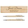 Any Message Personalised Wooden Case with Pen & Pencil Set