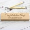 Any Message Personalised Wooden Case with Pen & Pencil Set