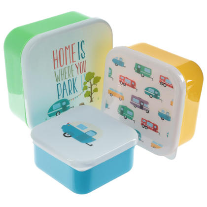 Caravan Design Plastic Lunch Boxes - Set of 3