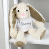 Bunny with Personalised Name T-Shirt - Grey