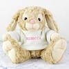 Bunny with Personalised T-Shirt - Name in Pink Embroidery
