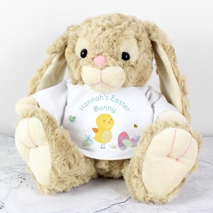 Bunny with Personalised Easter Meadow T-Shirt