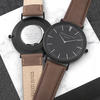 Men's Modern-Vintage Personalised Leather Watch - Black Face