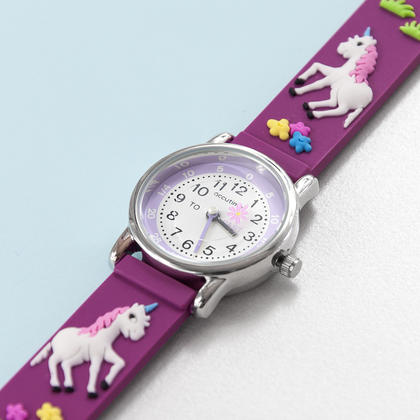 Unicorn Personalised Children's Watch - Purple