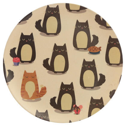 Cat Design Bambootique Eco Friendly Plate