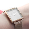 Ladies Personalised Square Face Watch - Rose Gold Metallic