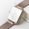 Ladies Personalised Square Face Watch - Rose Gold Metallic