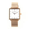 Ladies Personalised Square Face Watch - Rose Gold Metallic