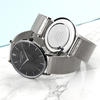 Men's Personalised Metallic Black Face Watch - Silver