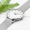 Men's Personalised White Face Watch - Metallic Silver