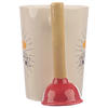 Toilet Plunger Shaped Handle Ceramic Mug