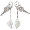 Any Message Personalised Keyring Nickel Plated - 2 part Set