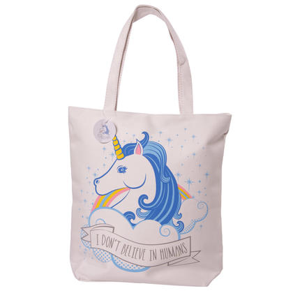 Unicorn Cotton Zip Up Shopping Bag