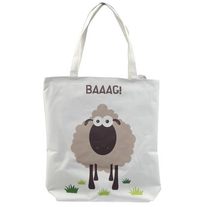 Sheep Cotton Zip Up Shopping Bag