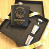 Fishing Personalised Hipflask Gift Set - Anodised