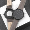 Men's Modern-Vintage Personalised  Ash Leather Watch - Black