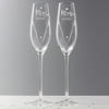 Mr & Mrs Personalised Hand Glass Flutes - Set of 2 & Gift Box