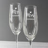 Mr & Mrs Personalised Hand Glass Flutes - Set of 2 & Gift Box