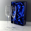 Heart Personalised Hand Glass Flutes - Set of 2 & Gift Box