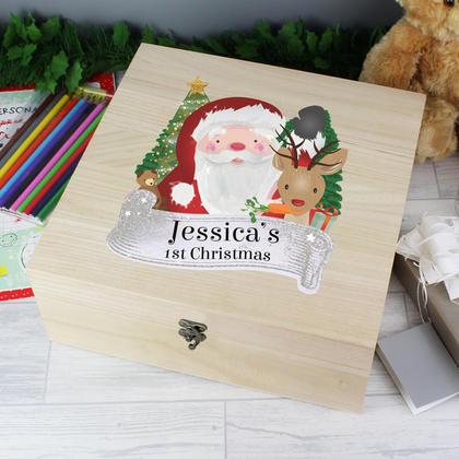 Santa Colourful Personalised Christmas Eve Box - Large