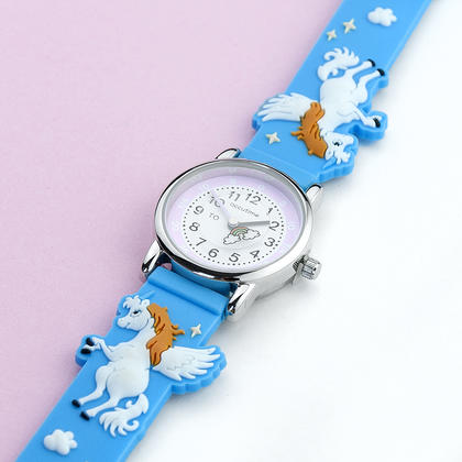 Unicorn Personalised Children's Rainbow Watch - Blue