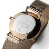 Ladies Personalised Rose Gold Mesh Strap - Black Dial