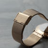 Ladies Personalised Rose Gold Mesh Strap - Black Dial