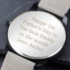 Men's Personalised Matte Black Watch - Grey Strap