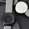 Men's Personalised Matte Black Watch - Grey Strap