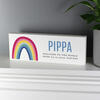 Rainbow Personalised Wooden Block Sign