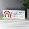 Rainbow Personalised Wooden Block Sign