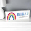 Rainbow Personalised Wooden Block Sign