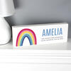 Rainbow Personalised Wooden Block Sign