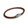 Leather Woven Personalised Men's Bracelet - Burnt Sienna